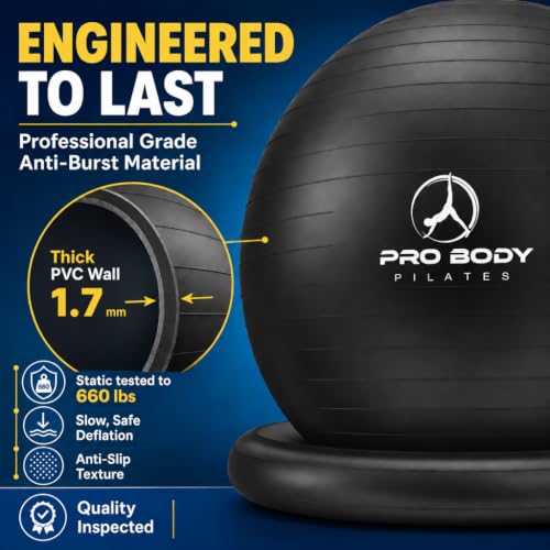 ProBody Pilates Yoga Ball Chair for Office 23-26 in (58-65 cm) with Base