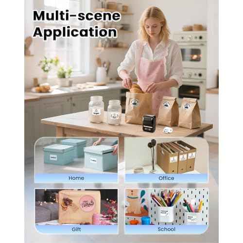 Label Makers, Label Maker Machine with Tape, Bluetooth Label Maker, Portable Thermal 2 Inch Label Printer for Small Business, Barcode, Address, Logo, Clothing, Sticker Printer for Phones & PC