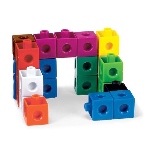 hand2mind Snap Cubes - Colorful Math Linking Cubes for Kids | Set of 100 Plastic Counting Blocks