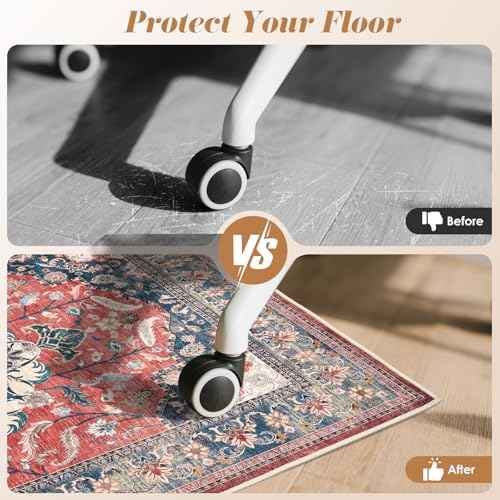 Office Chair Mat for Hardwood Tile Floor, 36"x48"Anti-Slip Under Desk Carpet Protector for Rolling Computer Chair Mat, Machine Washable Office Area Carpet (Chenille,Red)