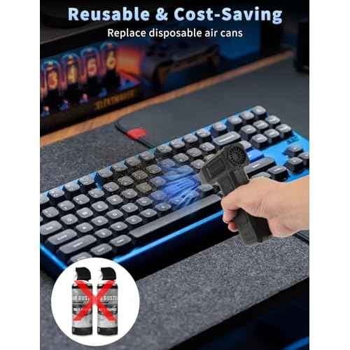 Electric Compressed Air Duster, 100,000RPM Cordless Rechargeable Mini Air Blower with Turbo Fan, 9-Speed Adjustable, LED Light & Digital Display, PC, Keyboard, Computer, Car, Home & Outdoor Cleaning