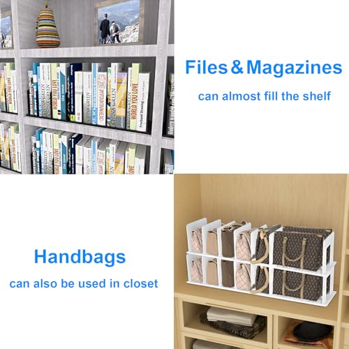 Adjustable Vertical File Sorter Sturdy Plastic Expandable Upright File Holder, Desktop Binder Organizer, School Office Organization Bookshelf Divider, Assemble Easily Endlessly, Black