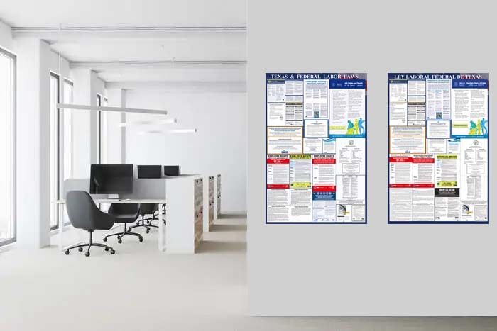 California & Federal Labor Laws Poster – Bilingual OSHA 2026 Update 36 x 24 in