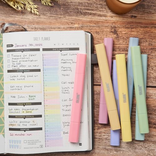 BLIEVE Bible Highlighters No Bleed Through Pastel Colors - Candy Variation, Dual Tip, 8 Pack