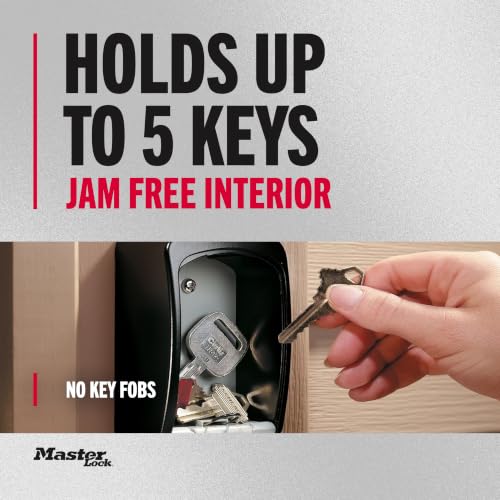 Master Lock 5-Key Combination Safe with Standard Dial - Black/Silver, 4.75 x 3.25 x 1.5 inches