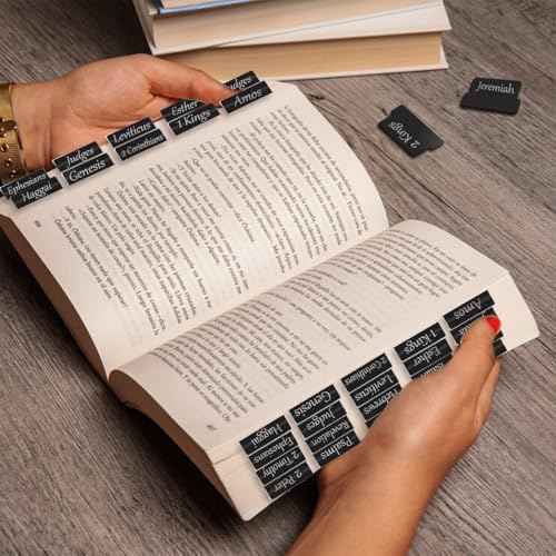 Starboling Bible Tabs,Black Reposition Laminated Bible Tabs,Bible tabs for Women,Remove & Replace Bible Index Tabs,Easy to Read and Apply Bible Tabs for Women and Man