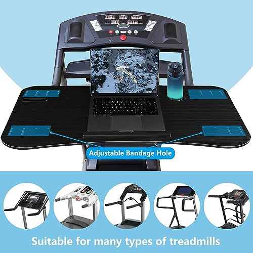 LUCKUP Treadmill Desk Attachment-39 Wide Universal Walking Laptop Desk Holder with Cup Tablet Phone Holder & Laptop Stand, Ergonomic Platform Workstation for Treadmill, Black