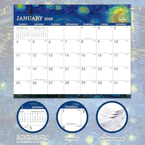 2026 Magnetic Calendar - JAN 2026 - DEC 2026, 12 Months Magnetic Calendar, 2026 Calendar for Fridge, 8" x 10", Tear-off Pad