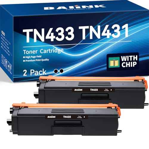 TN433 TN431 Toner Cartridge Replacement for Brother TN433 TN431 TN-433 TN431bk Compatible for Brother MFC-L8900CDW MFC-L8610CDW HL-L8360CDW HL-L8260CDW Printer (Black, 2-Pack)