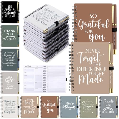 Tellingyou 60 Pcs/ 30 Set Employee Appreciation Gifts Bulk for Coworker Christmas A6 to Do List Notebook with Ballpoint Pen Weekly Journal for Staff Office Team Nurse Practitioner Thanksgiving (Boho)