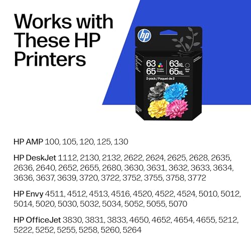 HP Original 63/65XL Black High-Yield & Tri-Color Ink Cartridge 2026 New Packaging