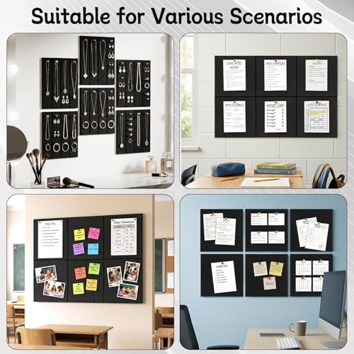 Black 6-Pack Felt Bulletin Boards 36x24 Inches, Pin Boards for Office & Home