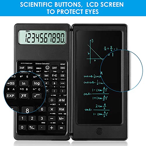 iPepul Scientific Calculator with Notepad, 10-Digit Large Screen, Black
