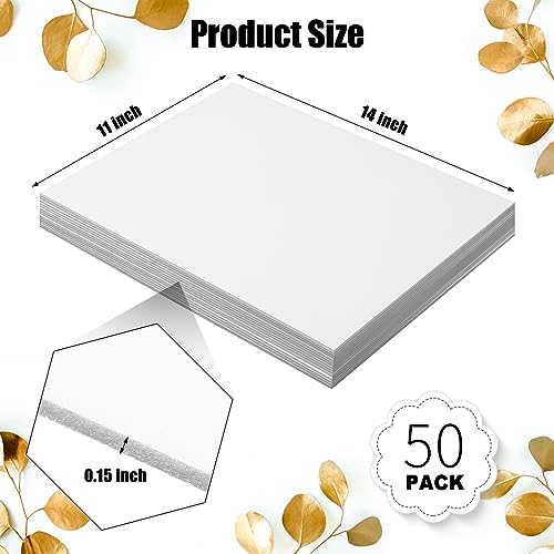 Frienda 50 Pack Foam Boards 1/8 Inch Thickness Foam Poster Boards for Presentation Board for School Crafts Office Art Projects(White,11 x 14 Inch)