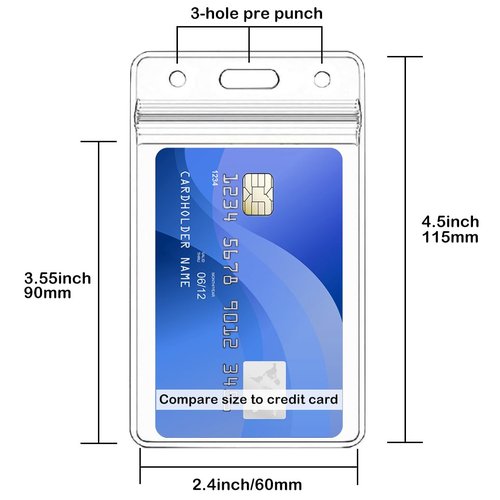 100 Pcs Name Badge Holders ID Card Clear Plastic Sleeve Vertical Holders (100 Pcs Vertical Holders)