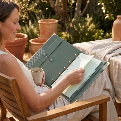 ZICOTO Sage Aesthetic Clipboard Binder with Dividers – 3 Ring Organizer
