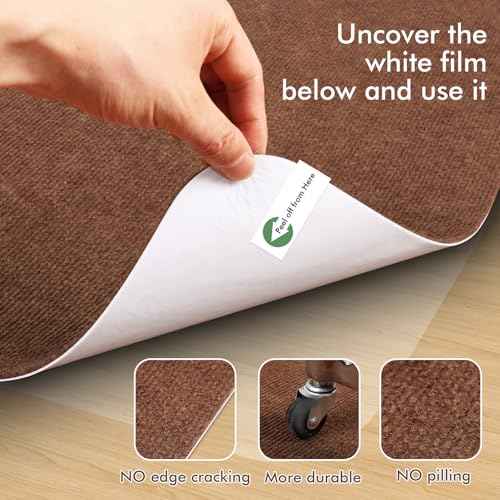 Recliner Pads for Hardwood Floors Non Skid, 35"x35" Furniture Pads Floor Mats for Carpet, Anti Slide Office Chair Mat for Floor Protector, Chairs Recliner Rug Non Slip Recliner Grippers (2 Pack