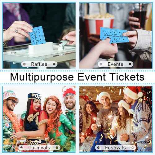 ESSENTIAL 500 Raffle Tickets, Good Luck Raffle Cards, Entry Form with Name, Phone & Email for Raffle, Events, Entry, Class Reward & Door Prize - 5 Color Selection (Blue)