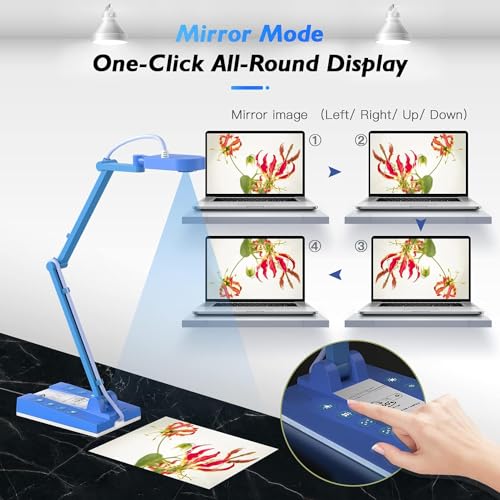 TreasLin Blue 10MP USB Document Camera for Teachers, Classroom & Online Teaching