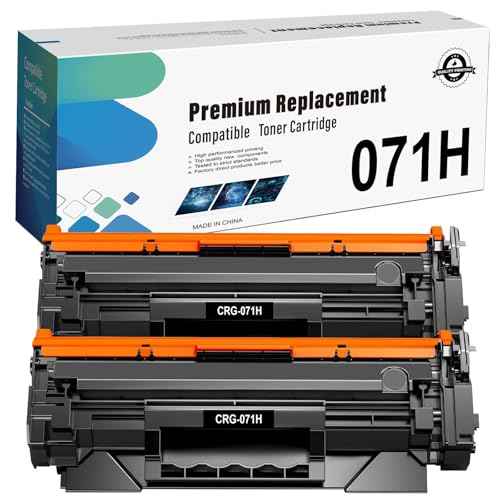 071H Black Toner Cartridge 2 Pack Compatible Replacement for Canon 071 071H CRG071H Black Toner Work for Canon imageCLASS LBP122dw LBP122 LBP120 MF270 Mf272dw Mf273dw Mf275dw Printers