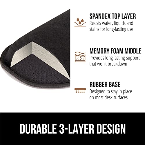 GORILLA GRIP Set of 2 Memory Foam Wrist Rests for Keyboard & Mouse, Black