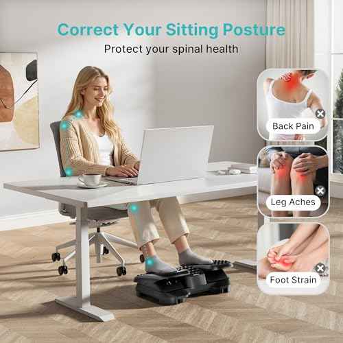 Foot Rest Under Desk with Massage Texture and Roller, Ergonomic Foot Stool with 2 Height Position, Adjustable Foot Rest for Under Desk at Work, Black