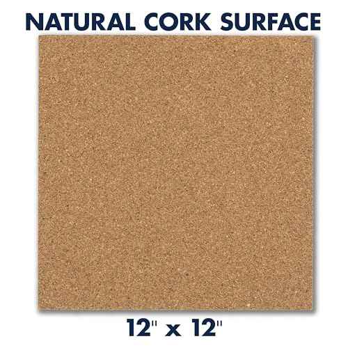 Quartet Cork Tiles, Bulletin Board Cork Panels 12" x 12" x 3/16", Natural, 8 Pack (108)
