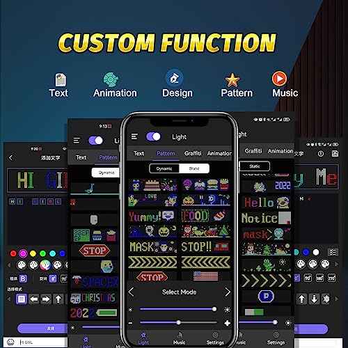 Led Sign, Bluetooth App Programmable Led Car Sign, USB 5V Scrolling Message Led Matrix Panel, Custom Digital Display Board for Shop Advertising