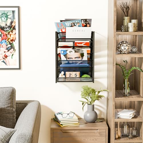 Simple Trending Black 7-Tier Wall File Organizer - Hanging & Desktop