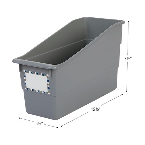 Really Good Stuff Durable Book and Binder Holder - 6pack, Pebble Color, 5 ½” x 12 ½” x 7 ½”, Classroom Organization, Storage Solution, Sturdy and Versatile