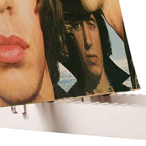 KAIU Vinyl Record Storage - Solid Wood with Crystal Clear Acrylic Holder - Premium Design, Perfect 12" LPs or 7" Singles Display Unit - Stores and Supports up to 50 Albums (Modern White)