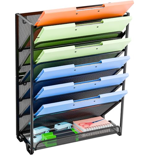 Simple Trending Black 7-Tier Wall File Organizer - Hanging & Desktop