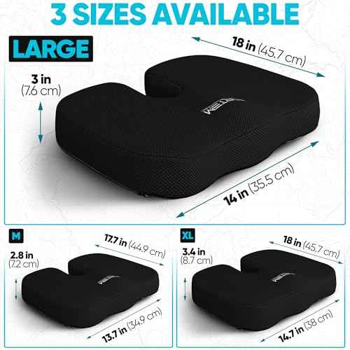 FORTEM Seat Cushion, Office Chair Cushion, Lumbar Support Pillow for Office Chair, Memory Foam Sciatica Coccyx Tailbone Pressure Pain Relief, Car Sitting Pad, Washable Non Slip
