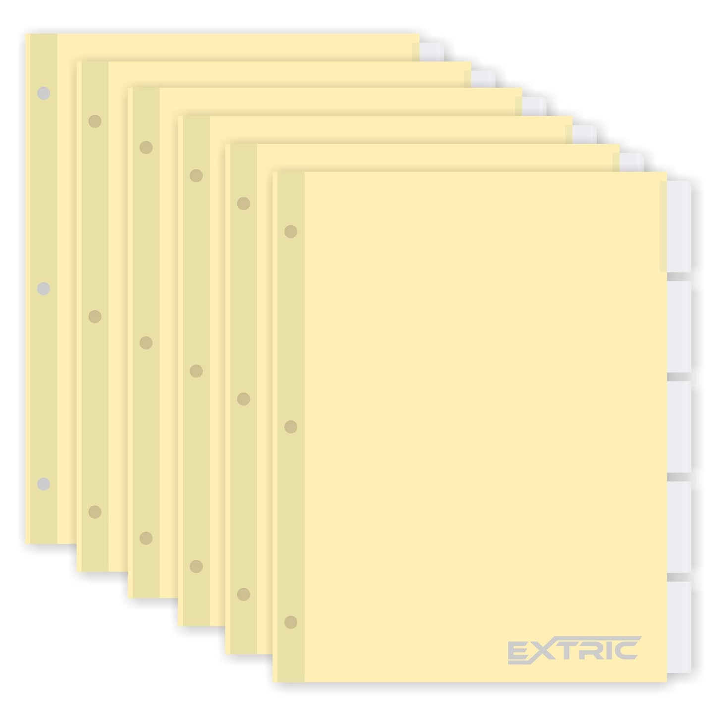 5-Tab Binder Dividers for 3 Ring Binder, Insertable Clear Big Tabs, Letter Size Paper Divider, 8.5 x 11 inch, 6 Sets (30 Dividers Total)