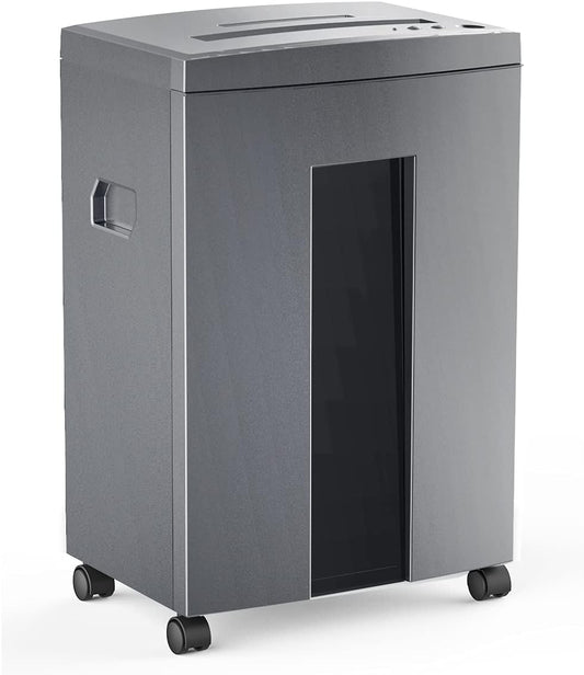 WOLVERINE Heavy-Duty 18-Sheet Crosscut Paper Shredder - Ultra Quiet with 6 Gallon Waste Bin | Grey ETL