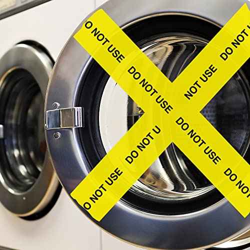 ChromaLabel 2 Inch Do Not Use Continuously Imprinted, Clean Remove Adhesive Neon Yellow Tape with Black Imprint, 40 Yard Roll