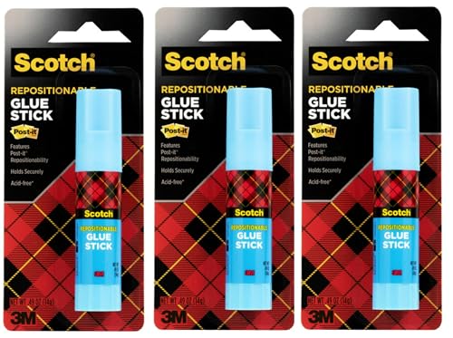 3M Removable Restickable Glue Stick .49oz Repositionable 3-Pack – Craft & Office Glue