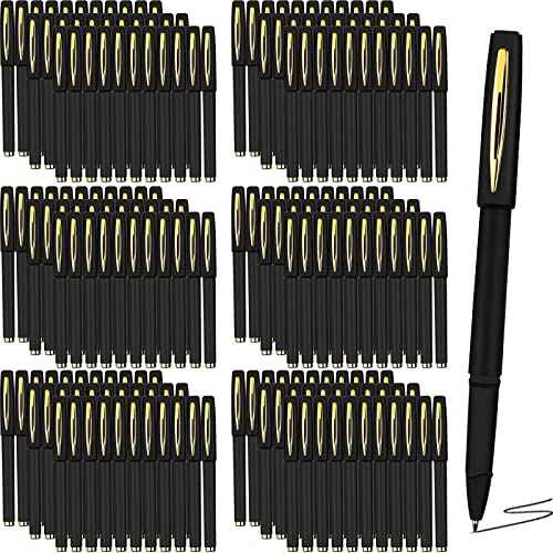 Outus 200 Pcs Black Gel Ink Pens Rollerball Pens Bulk 0.5mm Black Pen Bulk Ultra Fine Point Roller Ball Pens Gel Pens for Office, School, Writing, Taking Notes, Sketching