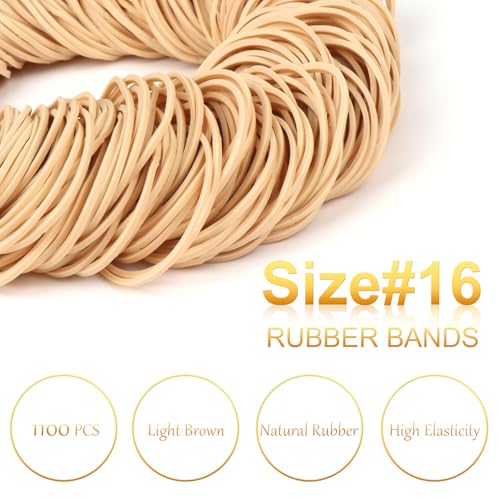 ALEWAPO 1100Pcs #16 Light Brown Rubber Bands – Bulk Office String Elastics