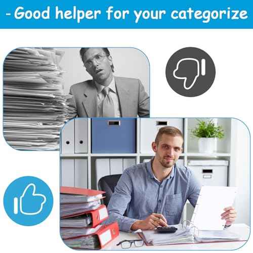 Binder Dividers for 3 Ring Binder, 1/5 Cut Tabs, Letter Size, Blank Write On Page Dividers with 5 Big Tabs for School Office Home, 4 Sets, 20 Dividers, White