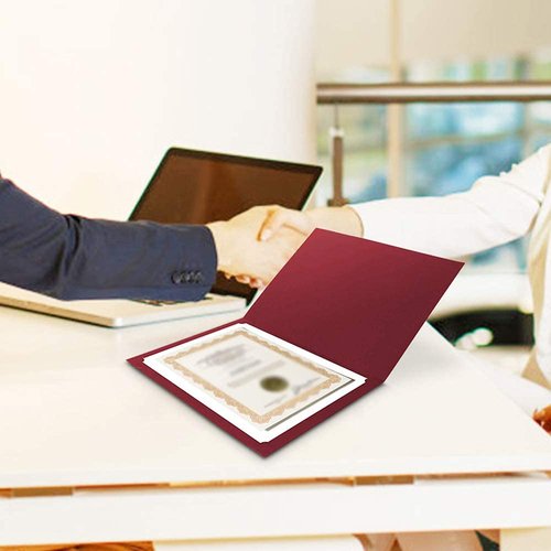 SUNEE Certificate Holders(Burgundy, 30 Packs), Diploma Covers Gold Foil Border, for Letter Size 8.5x11 Certificates, Cardstock, Document Papers