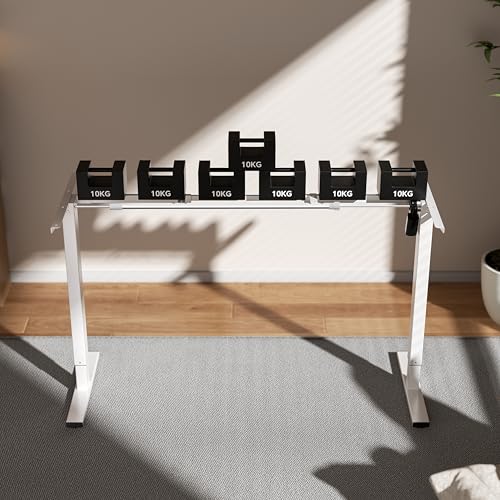 Electric Standing Desk Frame Adjustable Height, Stand up Home Office Desk Frame, 36 to 51 Inches Sit Stand Desk Frame with Memory Preset (White)