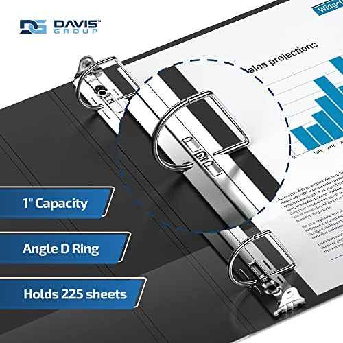 Easyview Premium 3-Ring Binders with Clear-View Covers and D Rings, Binders for School or Office, 1 Inch, Pack of 6, Black
