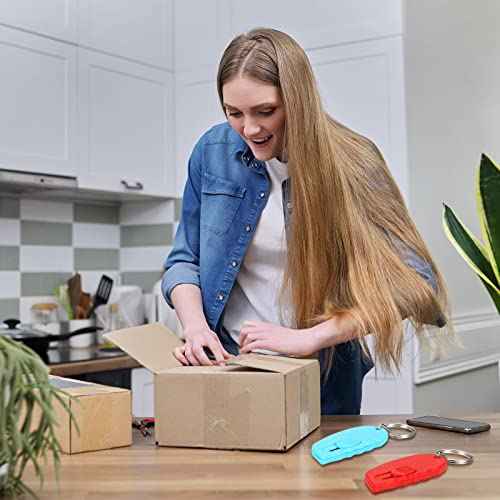 Minatee 12 Pack Mini Box Cutter Portable Mini Keychain Box Cutter with Auto Retractable Blade Pocket Utility Knives Small Letter Opener for Opening Packages(Classical Color)