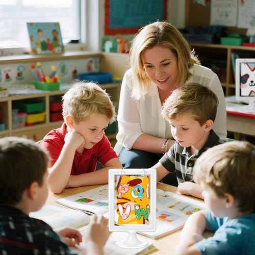 16 PCS Mini Anchor Chart Stand 4 x 6-inch Card Display Double-Sided Anchor Chart Storage Ideal for Classroom Teaching Aids Alphanumeric Vocabulary Flashcards Interactive Displays