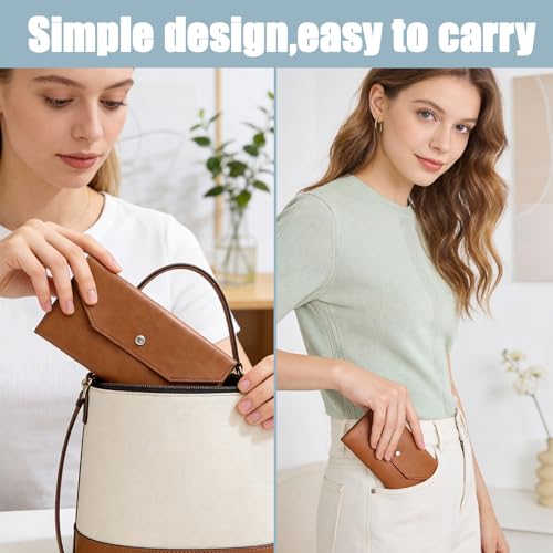 4 Pcs Leather Cash Envelope Wallets Set - PU Money Purses for Budgeting, KHRYPTXH