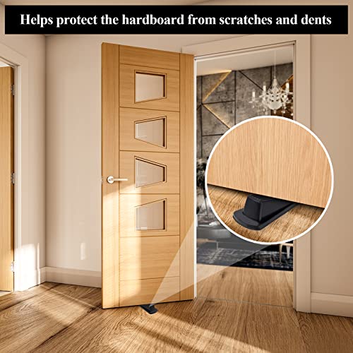 Utron Black 4 Pack Rubber Door Stops for Bottom of Door, Wedge Floor Stoppers