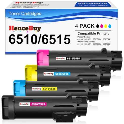 Workcentre 6515 Toner Phaser 6510 Toner Replacement for Xerox Workcentre 6515 Toner Phaser 6510 Toner Cartridge Compatible with Xerox Phaser 6510dni 6510n Workcenter 6515dni 6515dn (4 Pack)