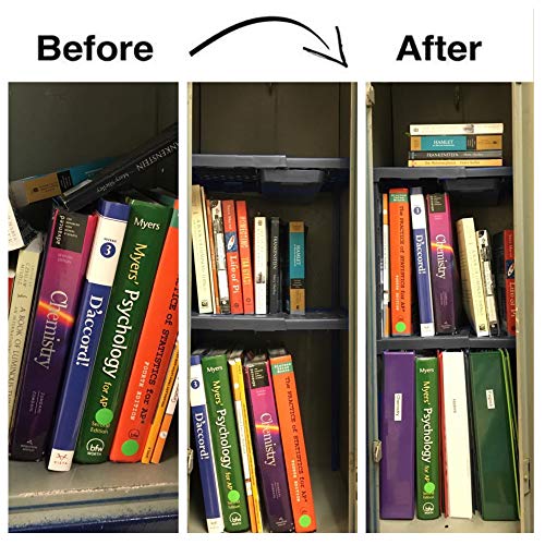 ABLinox Black Adjustable Locker Organizer Shelf for School, Office & Gym Lockers