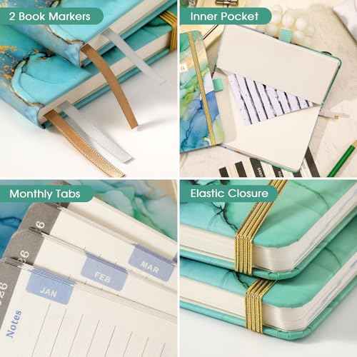 2026 Pocket Planner - 2026 Pocket Calendar, 2026 Planner Weekly and Monthly from Jan. 2026 - Dec. 2026, 6.3''¡¿3.8'', Agenda Planners and Schedule Organizer with Pen Loop, 2 Bookmarks, Banded - Green
